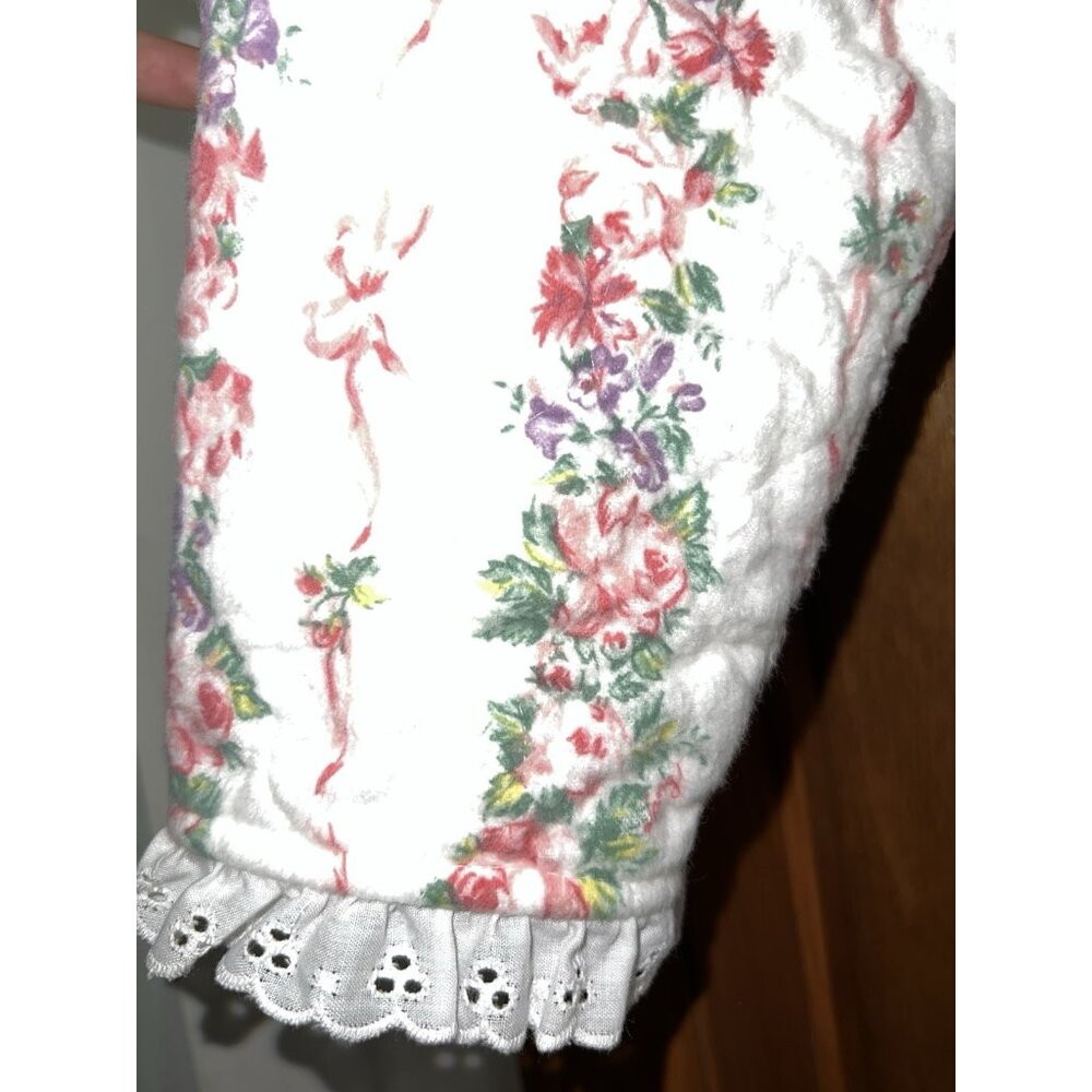 Vintage Lanz of Salzburg Quilted Cotton Nightgown Floral Zip USA - Picture 12 of 15